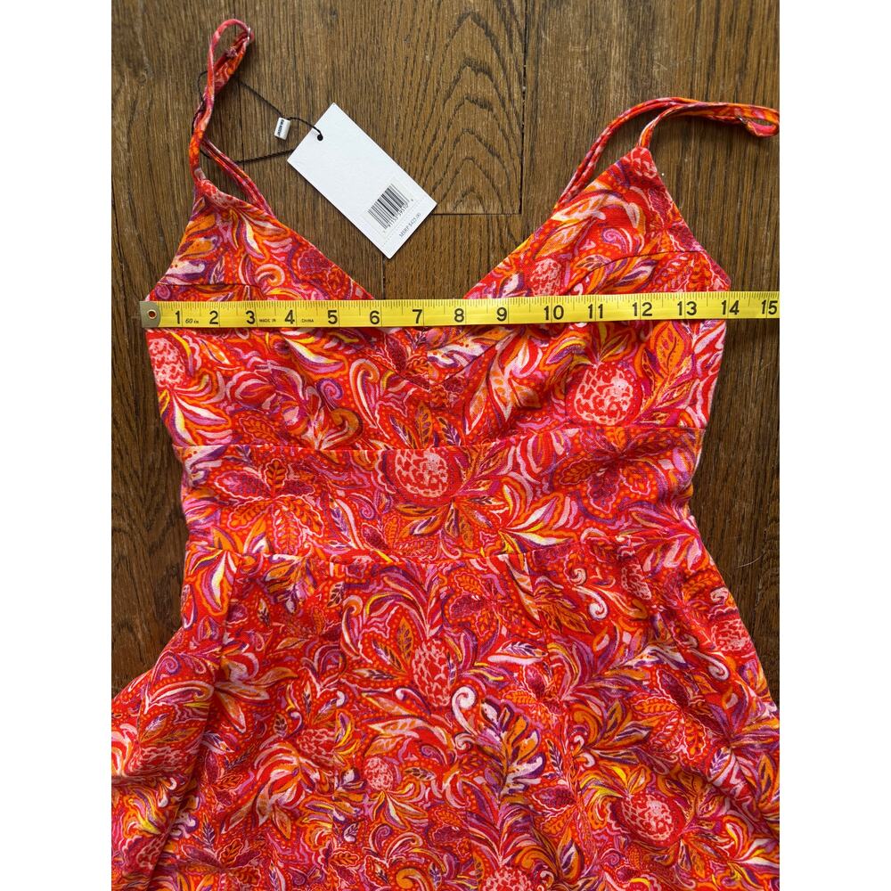 Jason Wu Red Linen Blend Floral Dress with Pockets Size XS NWT - Picture 12 of 16